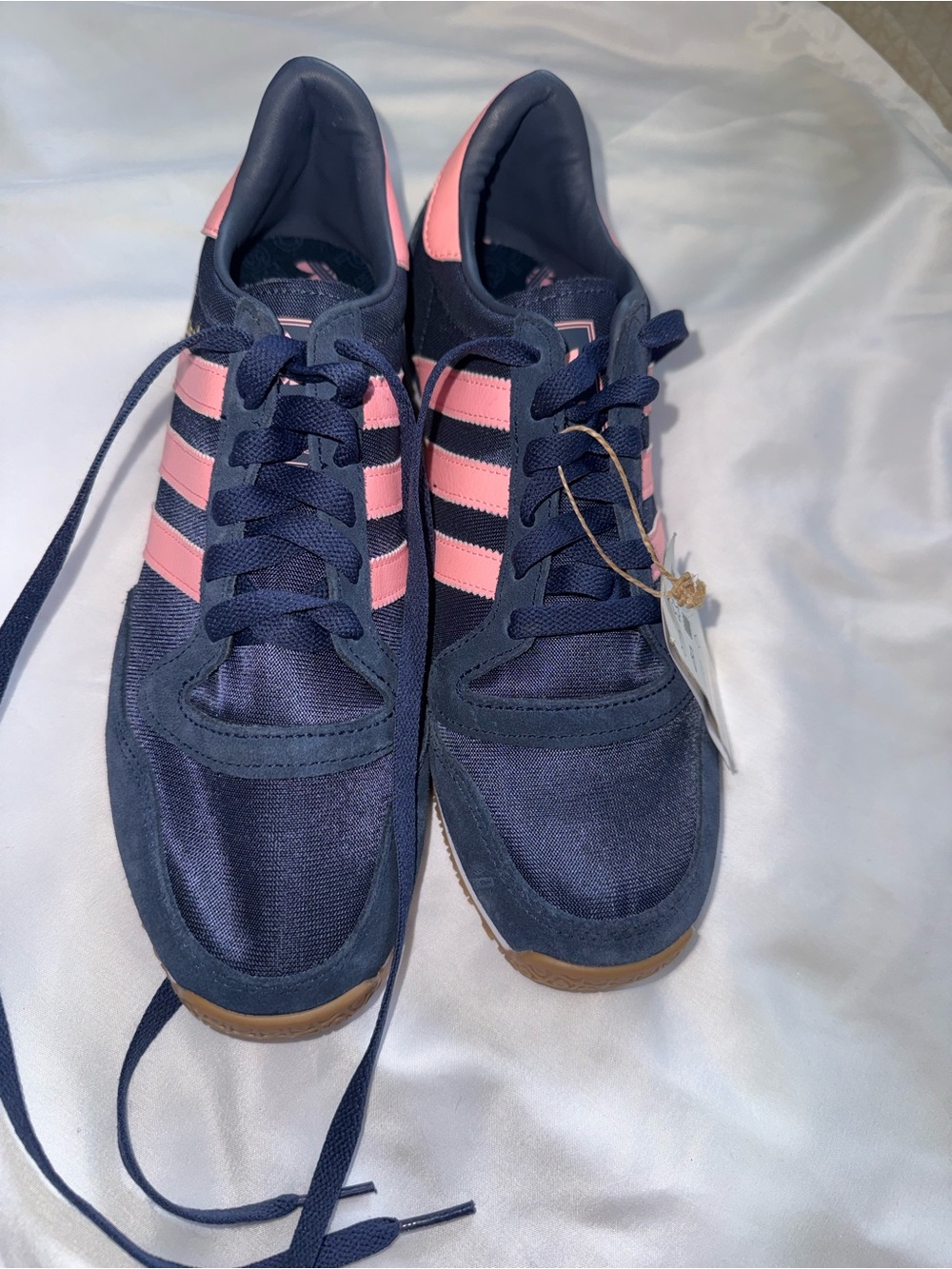 adidas Navy and Pink Retro Running Sneakers